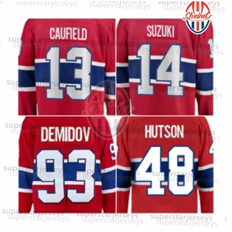 93 IVAN DEMIDOV New Top Stitched Ice Hockey Jerseys Montreal 13 Caufield 48 Lane Hutson 14 Suzuki Mens Womens