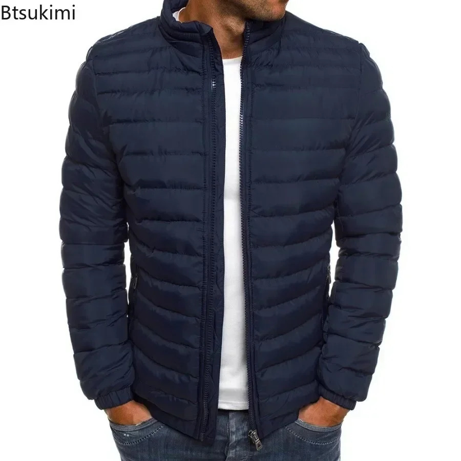 2025 Mens Casual Winter Warm Jacket Solid Color Coat Stand Collar Zipper Trendy Simple Comfortable Outdoor Jogging Sports 251018 - view 4