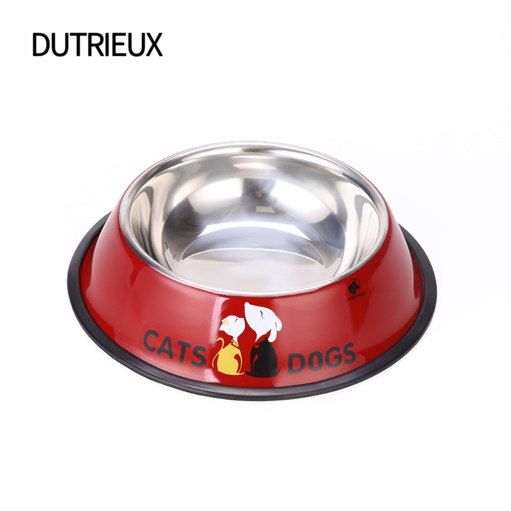 K3295 Cat and dog double bowl integrated stainless steel food bowl