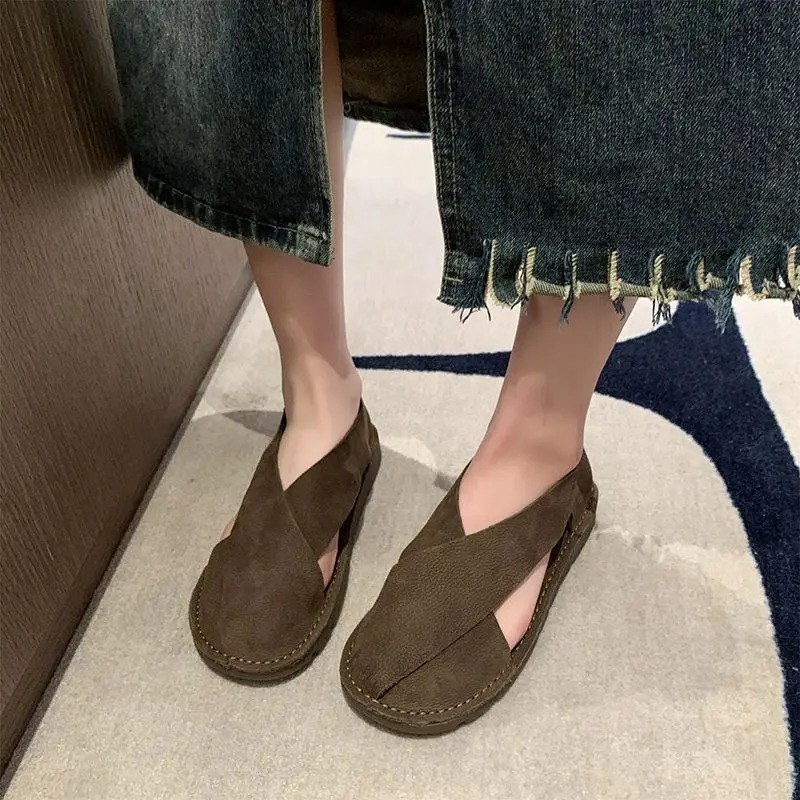 Summer Spring Women Shoes Sandals Flat Low Heel Sneakers Casual Gladiator Barefoot Loafers Slipon Comfortable on Promotion 251023