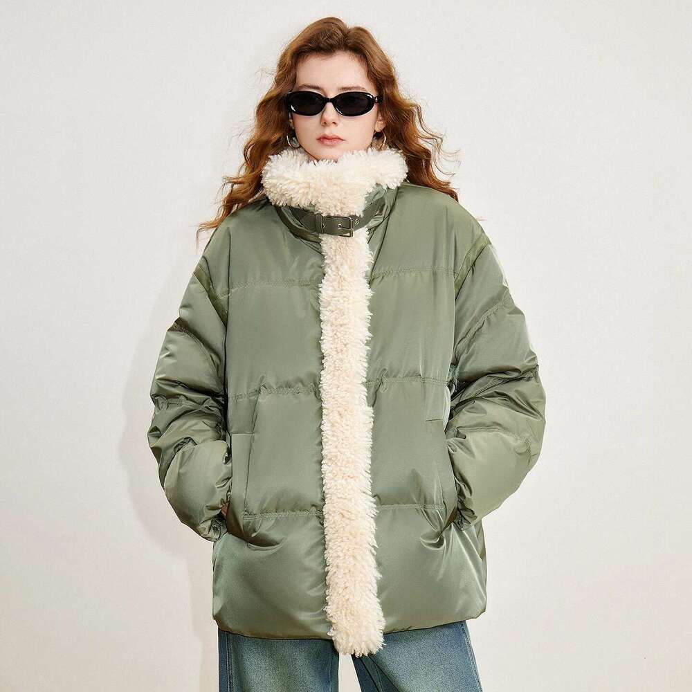 Women 90% White Duck Down 2025 Winter New Fur Splicing Stand Up Collar Light Warm Jacket Coat Womens Coat