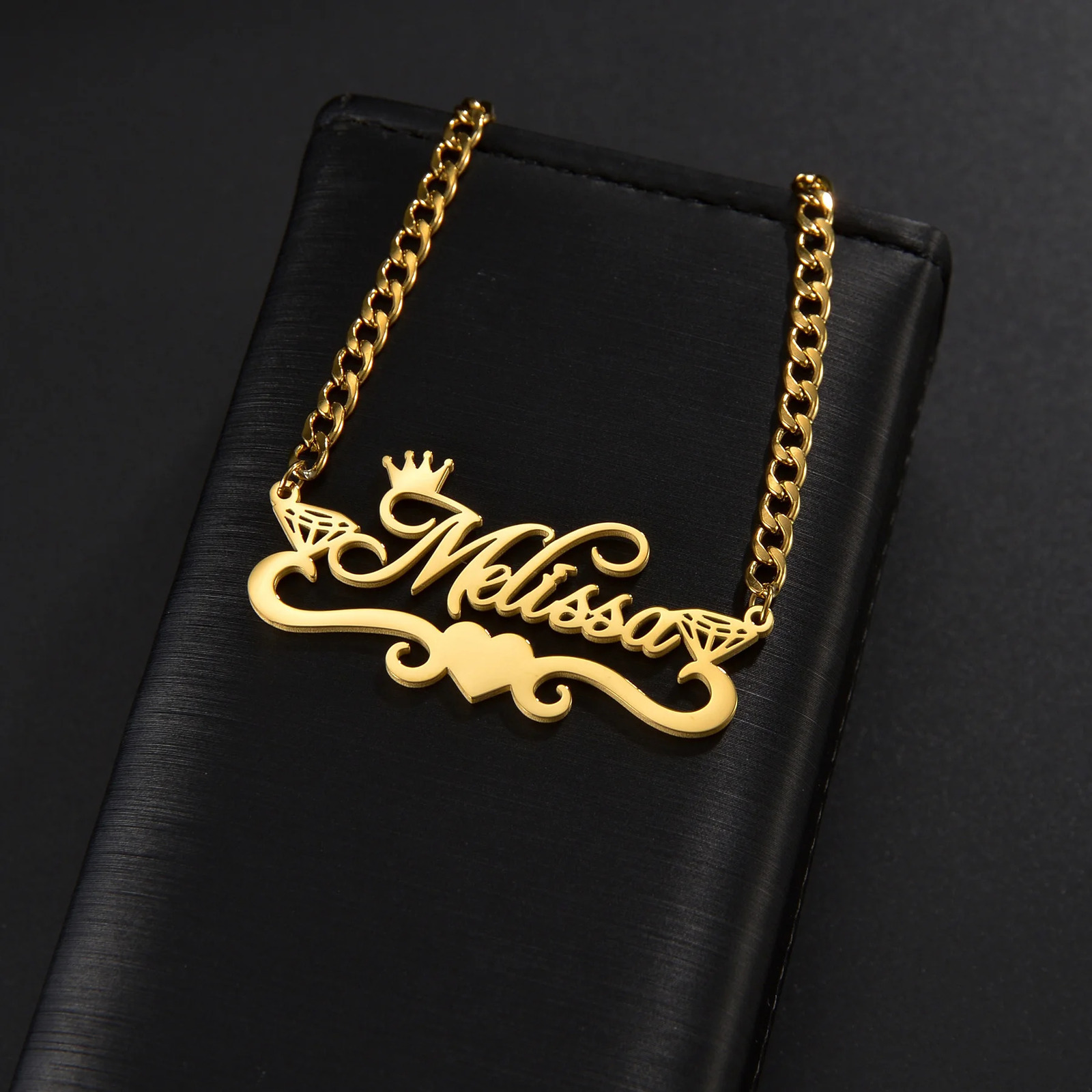 Atoztide Custom Name Necklaces Personalized Stainless Steel 4mm NK Cuban Thick Chain Pendant Letter for WomenJewelry Gift 251013