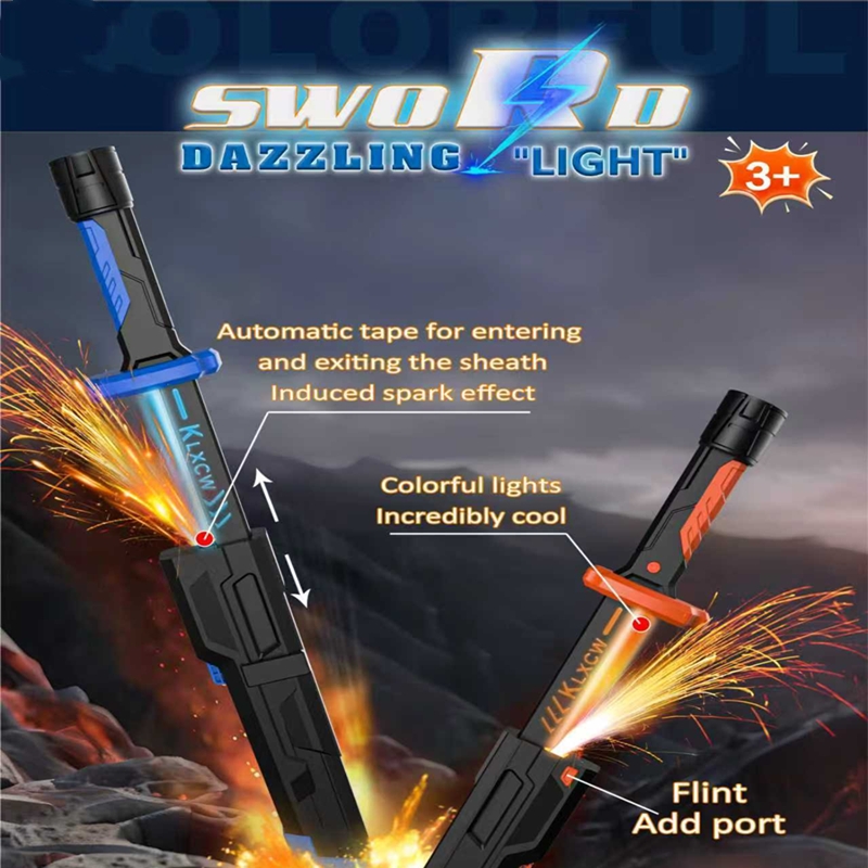New Hot Sale Cool Genuine Lightsaber Laser Retractable sword Toy Colorful Streamer Glowing Sword Toys with Spark Smoke Effect USB Charging party toys