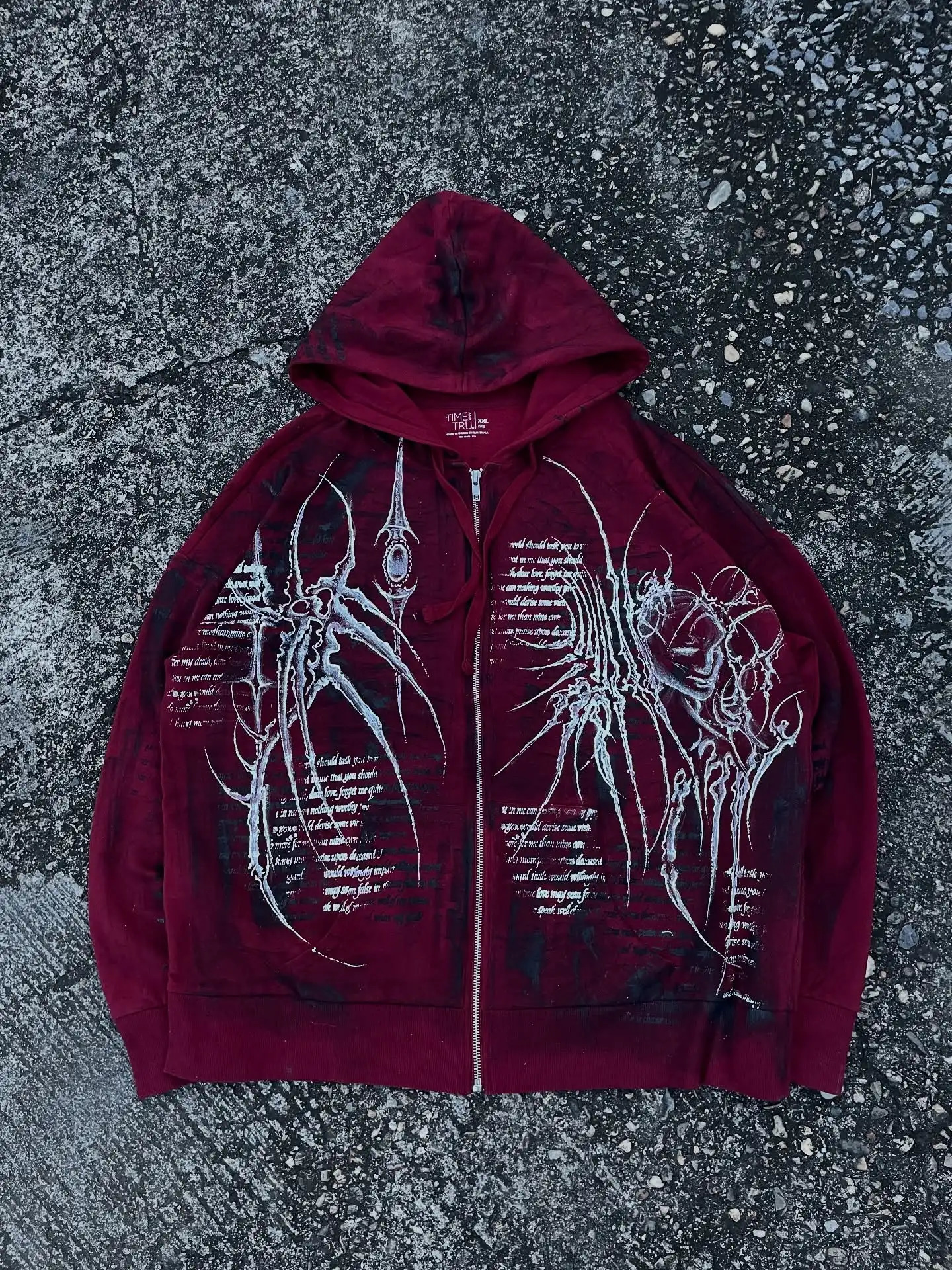 Hip Hop Gothic Punk Geometry Graphic Print Oversized Zip Up Hoodie Harajuku Y2K Streetwear Sweatshirt Men Retro Casual Jacket 251020