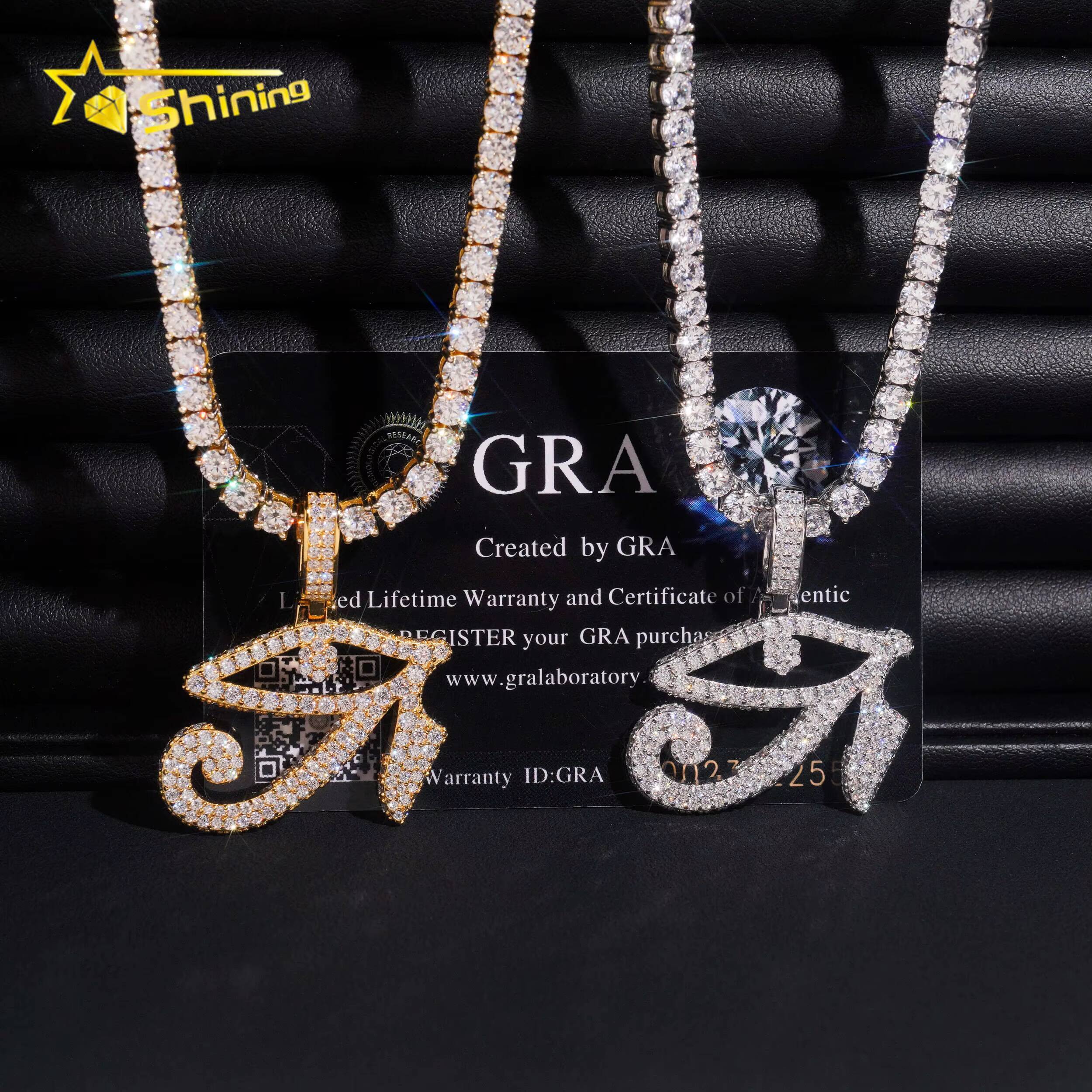 Fine Jewelry 925 Sterling Silver Moissanite Eye Design Hip Hop Pendant Custom Pass Diamond Tester Gold Plated Moissanite Pendant