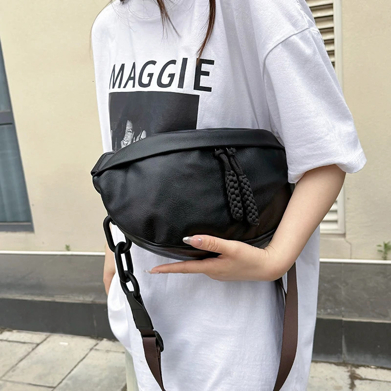 Trend Soft Leather Crossbody Chest Bag Woman Summer Waist Bag Leisure Ladies Chest Pack Shoulder Bags Phone Pack 251023