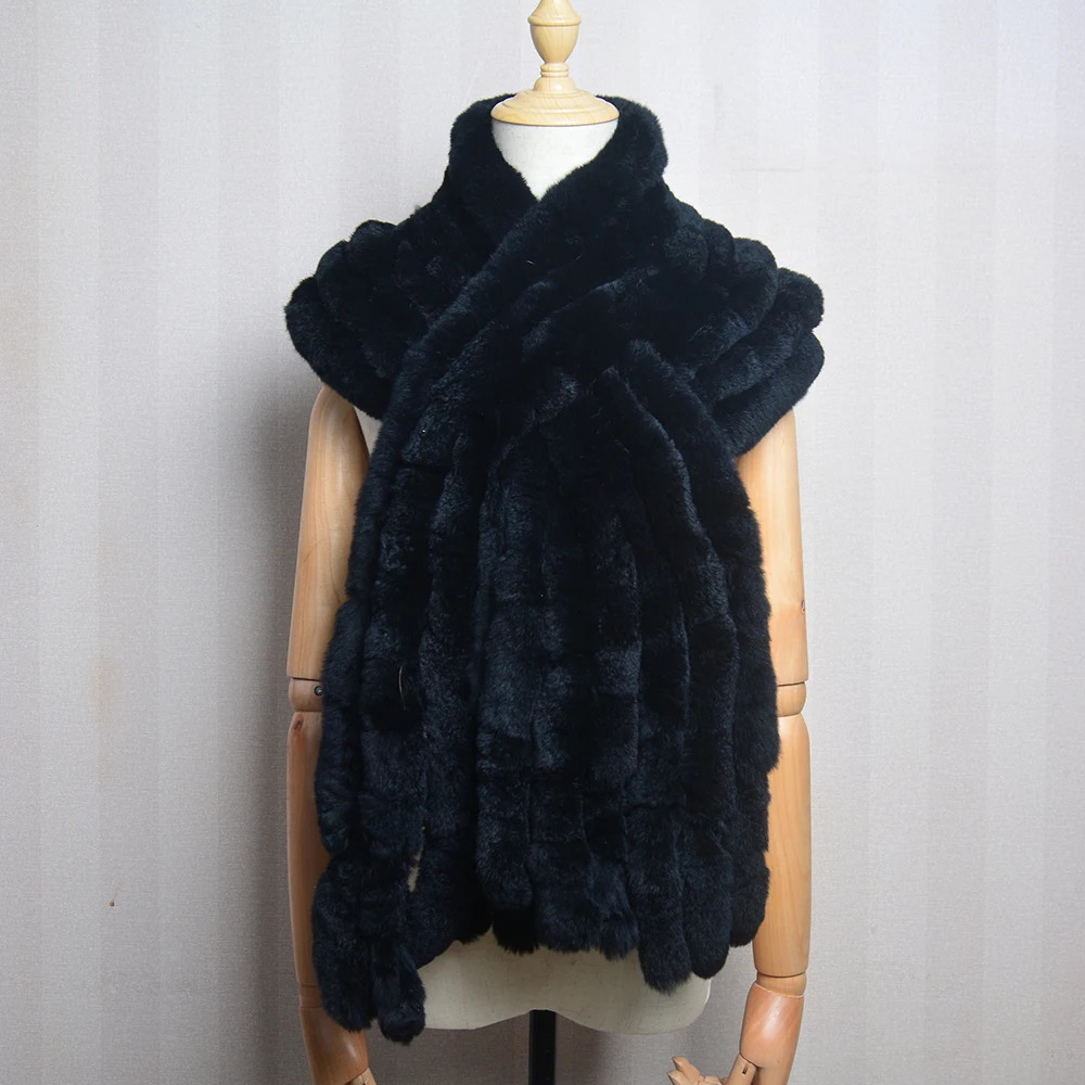 Women Scarf Classic 8 Vertical Bars Wrap Scarf Long Scarves Fashion Ladies Winter Rex Rabbit Fur Scarves Shawl Scarves 251024