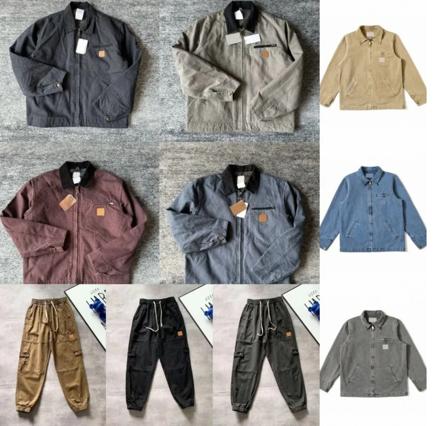 Designer Mens Jacket Fashion Brand Detroit jackets for men Casual Loose Fitting Loos padded coats Hip Hop long pants trousers