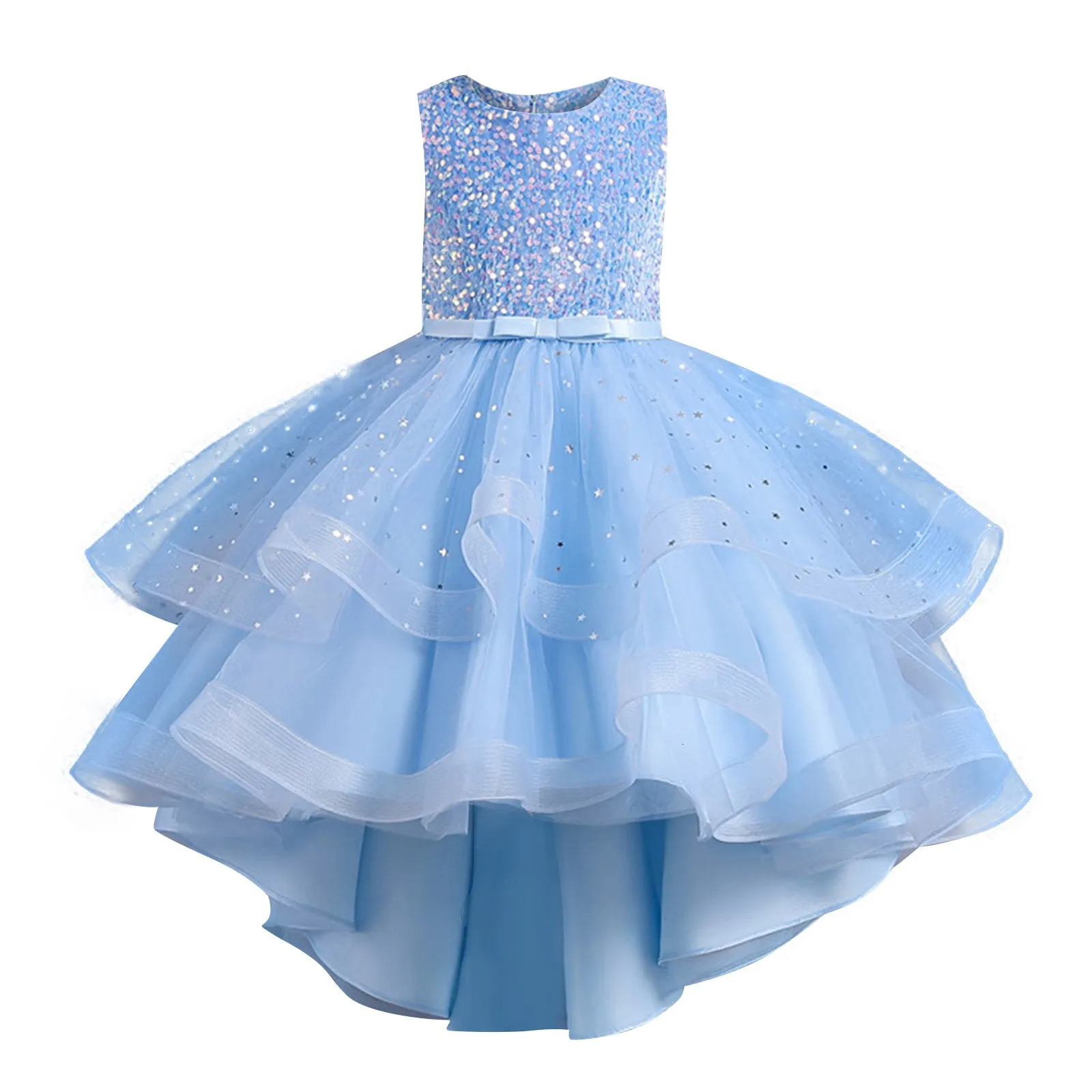 Beautiful Little Girls Ruffled Tiered Birthday Wedding Party Ball Gowns Flower Girl Formal Toddler Cupcake Pageant Dress 251023