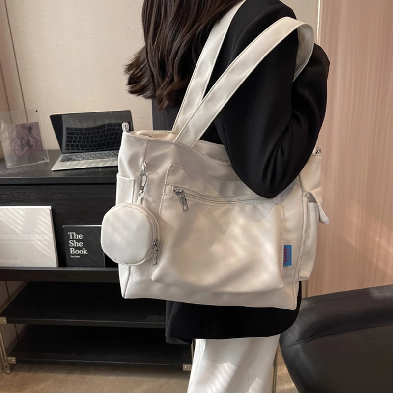 1pcs shoulder Large Capacity Unisex Tote Bag With Coin Purse School Student Schoolbag Casual Crossbody Shoulder 251018