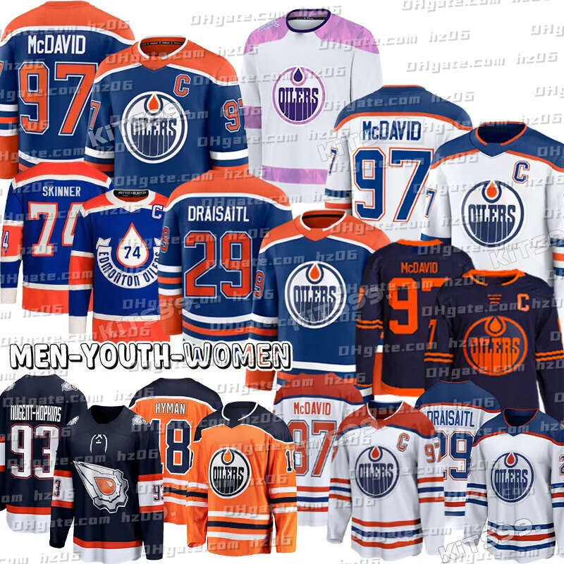 #97 Connorr McDavidss jersey Leon Draisaitl Oilers jers #99 Gretzky Evander Kane Zach Hyman Viktor Arvidsson Jeff Skinner Stuart Skinner Edmonton Hockey