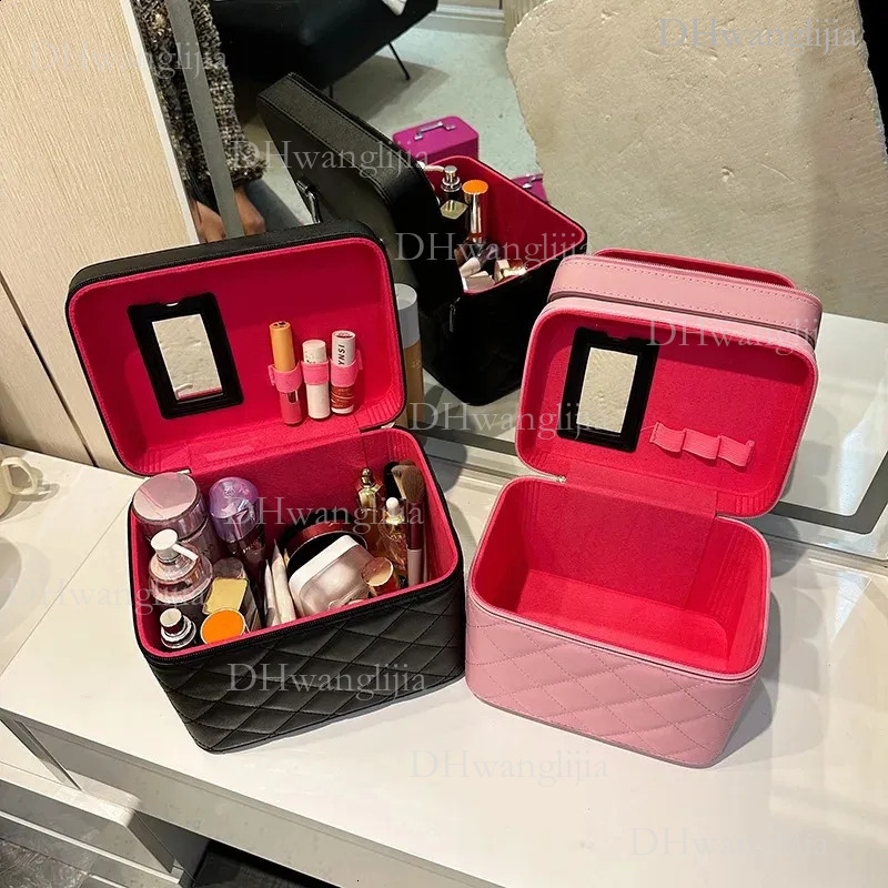 DHYMX High Quality Waterproof Womens PU Leather Bag Portable Cosmetic Case Large designer bag Capacity Make Up Travel Suitcase Organizer 240729