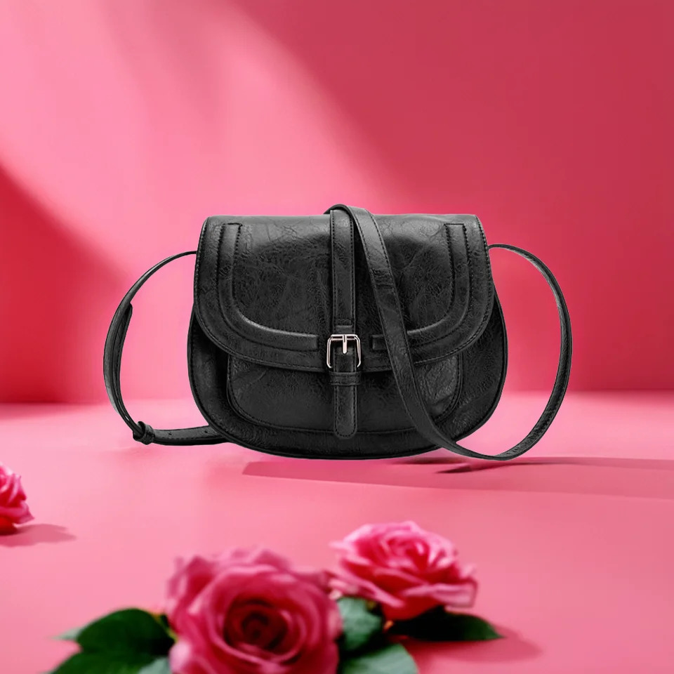 Womens Retro Saddle Bag Shoulder Crossbody European and American Versatile Half Round 251018