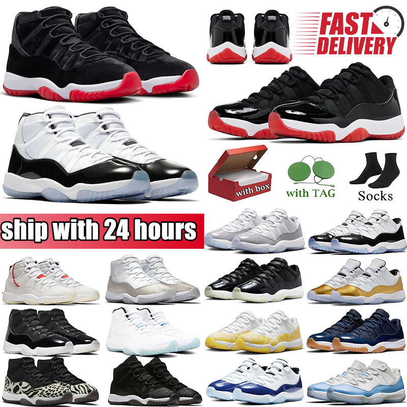 Free delivery designer basketball shoes 11 11s cool grey University Blue Cherry 72-10 bred mens womens sports sneakers high basketball trainers 36-47