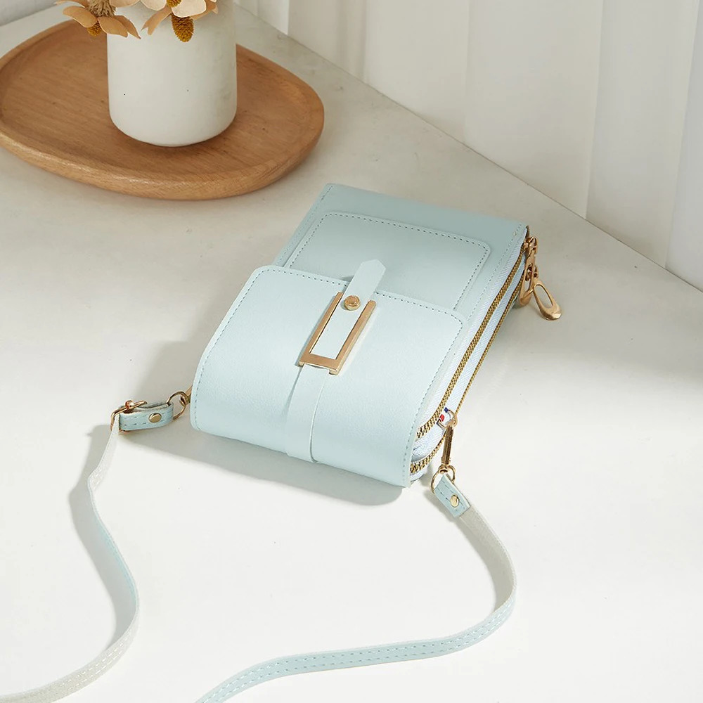 Trendy Vertical Crossbody Bag Womens Double Layer Zipper Phone Purse Spacious Shoulder Handbag 251018
