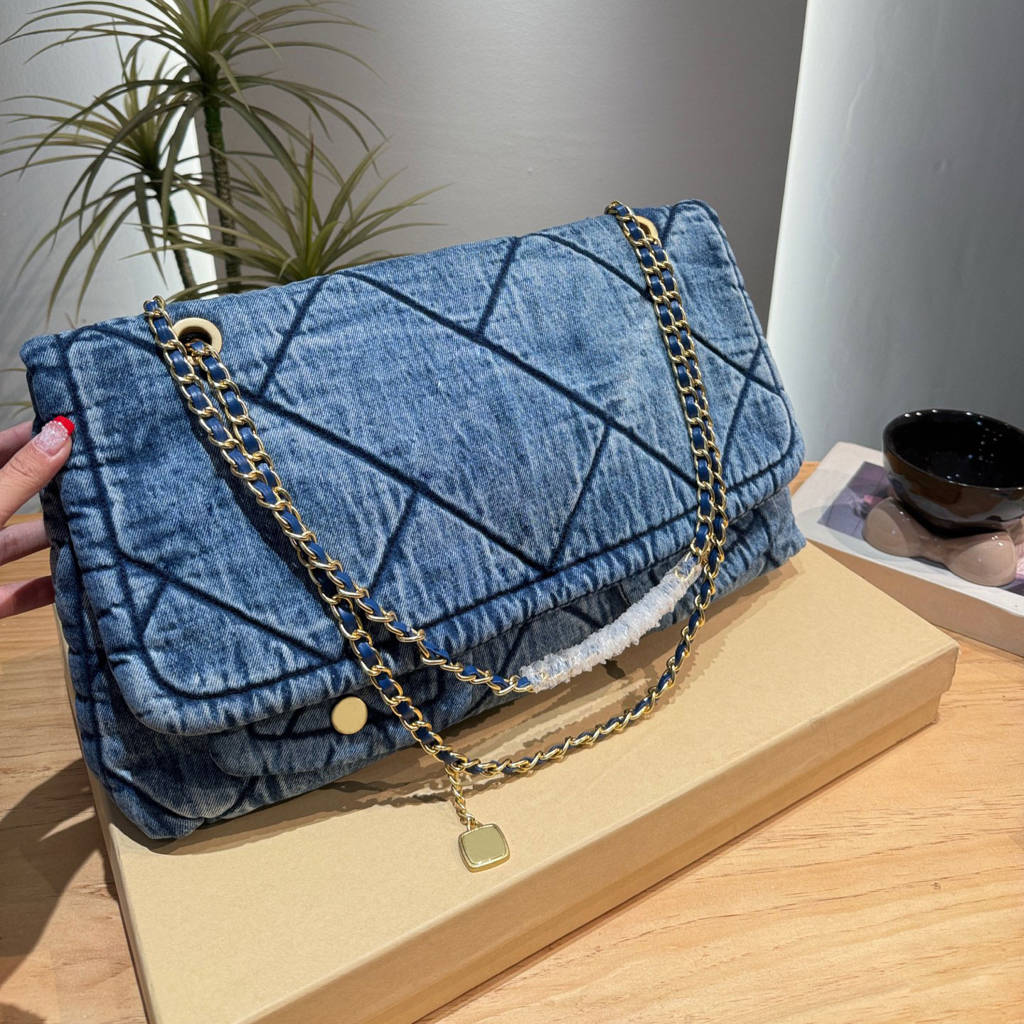 Denim Handbag Designer Bag Women's Luxury Denim Bag Large Capacity Chain Underarm bag Hobo Shoulder Bag Messenger Bags Double Pocket Bag Weekend Bag 2025 New