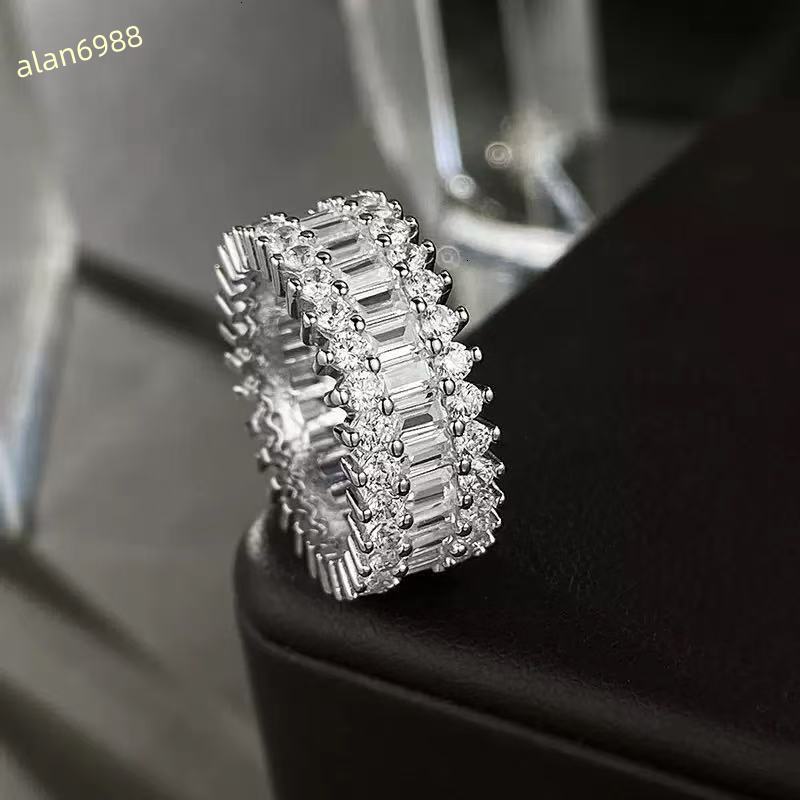 Moissanite Diamond Ring 100 Real 925 sterling silver Party Wedding band Rings for Women Bridal Engagement Jewelry Gift