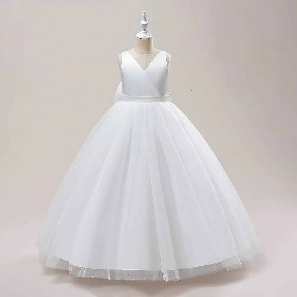 Summer Elegant Teenage Girls Evening Party Formal Prom Long Gown Kids Backless Birthday Wedding Princess Dress for Girls 514Yrs 251023