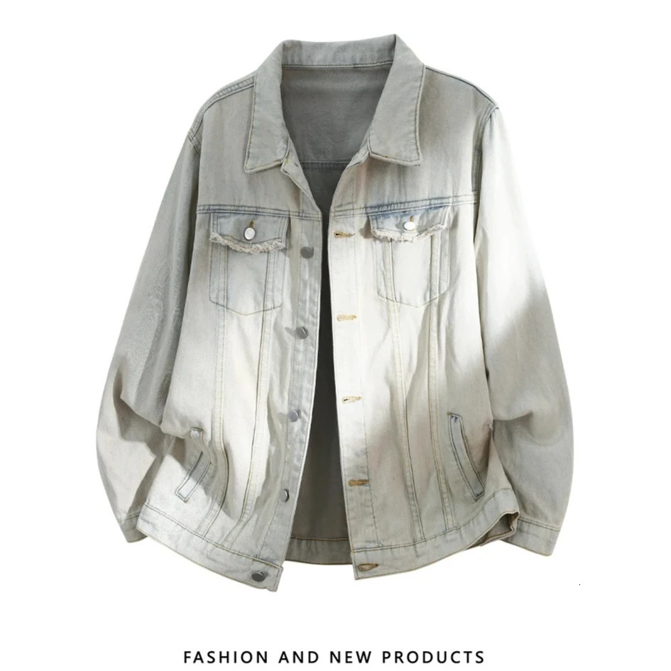 Mens Retro Washed Denim Jacket 2025 Autumn Hong Kong Vintage Coat Men Handsome Loose Versatile Workwear Jeans 251017