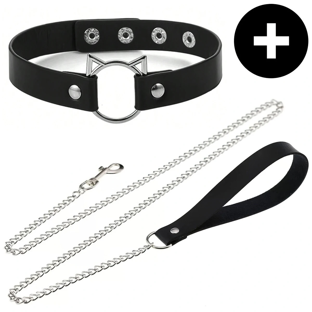 Gothic Punk Pu Leather Choker With Leash Adjustable Collar Necklace For Women Perfect For Halloween Everyday Wear 251023