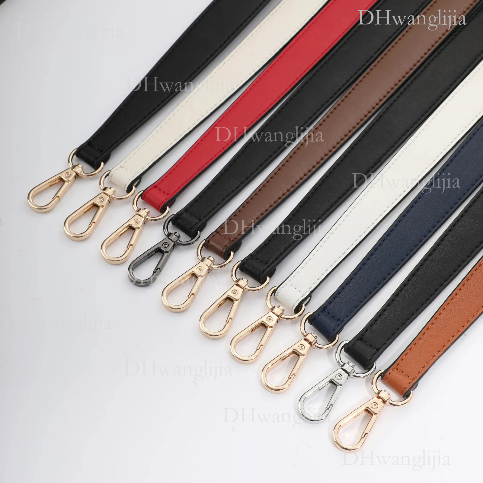 DHYMX 100% Genuine Leather Handbags Handles For Handbag Short Purse Strap designer bag Golden Buckle Replacement Bag Belt Band 240729