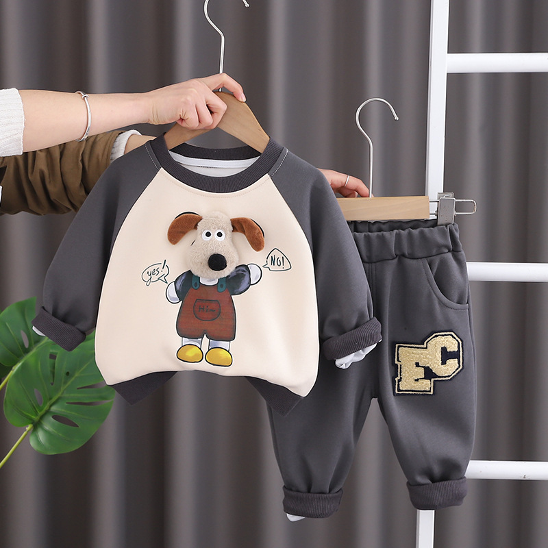 Kids Clothing Baby Boy 3D Dog Hoodie Set, Cute Cartoon Long Sleeve Outfit, Spring Casual Clothes for Infant and Newborn Free Shipping