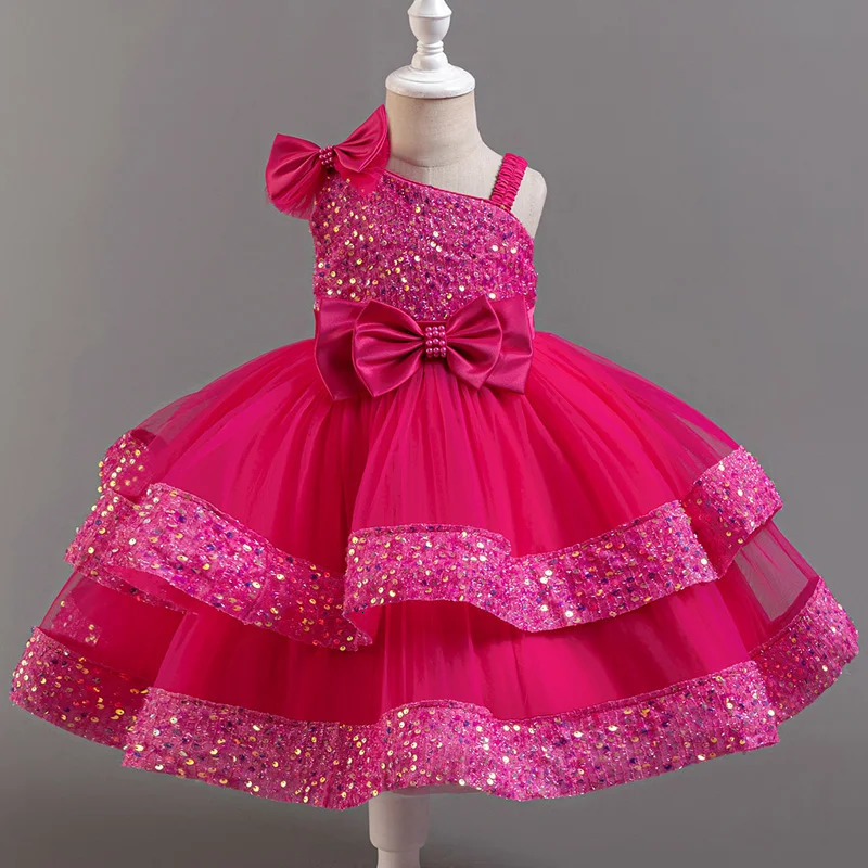 Flower Princess Sequins Baby Wedding Christmas Party Short Sleeveless Dress Birthday Party Wedding Flower Girl Sweet Cute Dress 251023