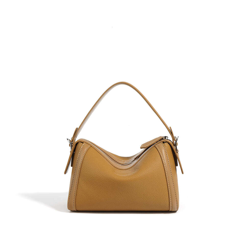 Luxury bag Top Layer Niche Cowhide Texture Simple New Style Single Shoulder Crossbody Boston Bag Design Genuine Leather