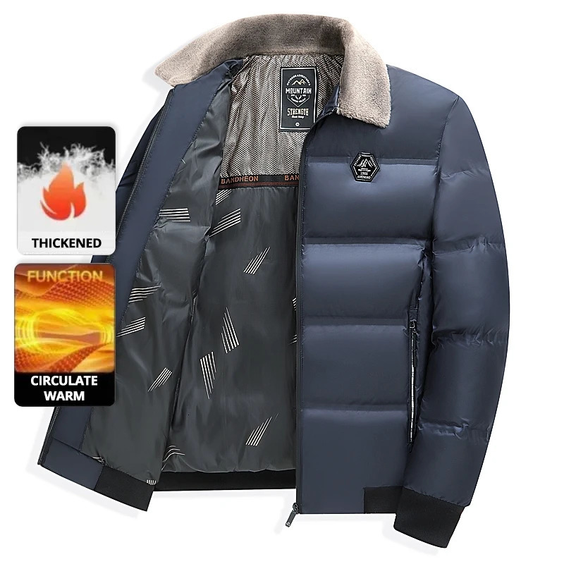 Top Grade Middleaged Mens Bubble Puffer Parka Jacket Windbreaker Coat Winter Plus Velvet Thickened Short Outerwear 251017