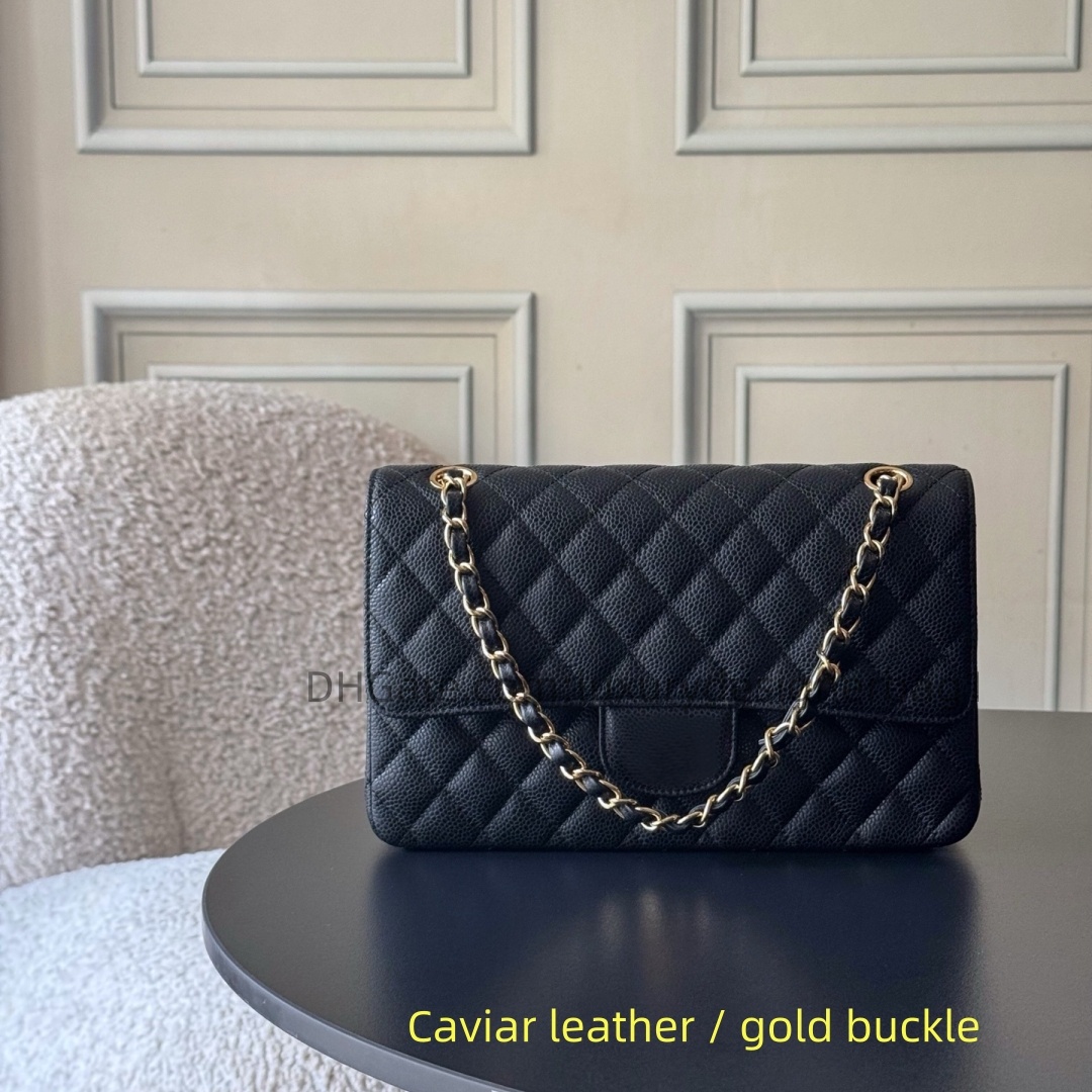 2025 Designer bag high-quality double-layer flip leather bag crossbody bag classic fashion shoulder bag chain bag luxury handbag sheep leather caviar leather AS1112