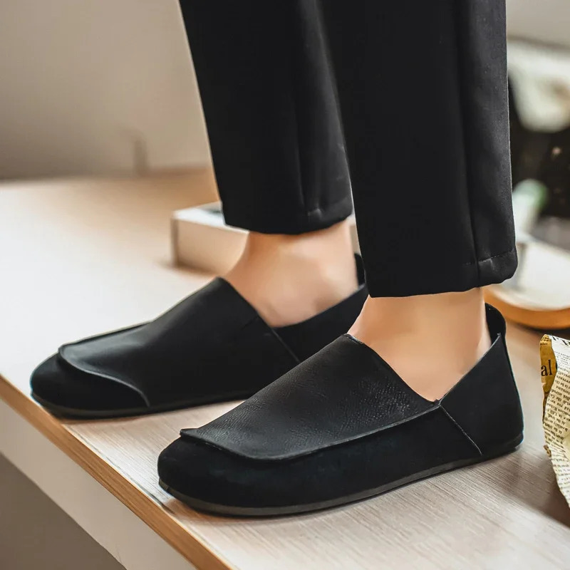 Mens Casual Shoes Comfortable Retro Mens Leather Casual Shoes Mens Fashion Retro Flat Boots for Men Shoes 251023
