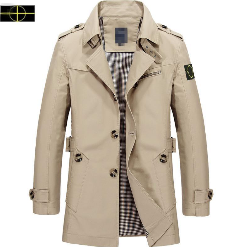 Stones Jacket Spring and Autumn Work Clothes Pure Cotton Coat Islands Loose Large Medium Length Windbreaker Casual Top Men's --10-26