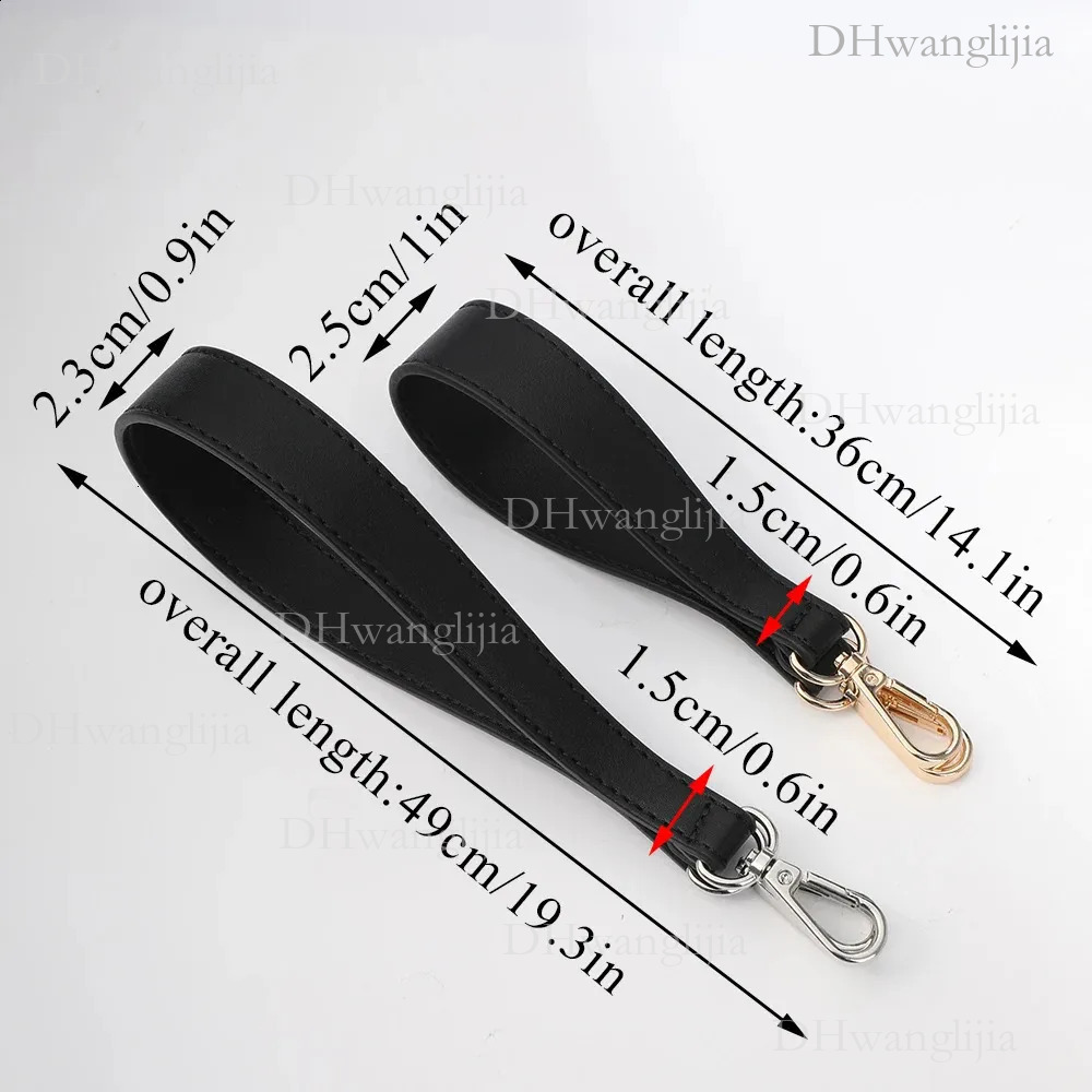 DHYMX 100% Genuine Leather Handbags Handles For Handbag Short Purse Strap designer bag Golden Buckle Replacement Bag Belt Band 240729