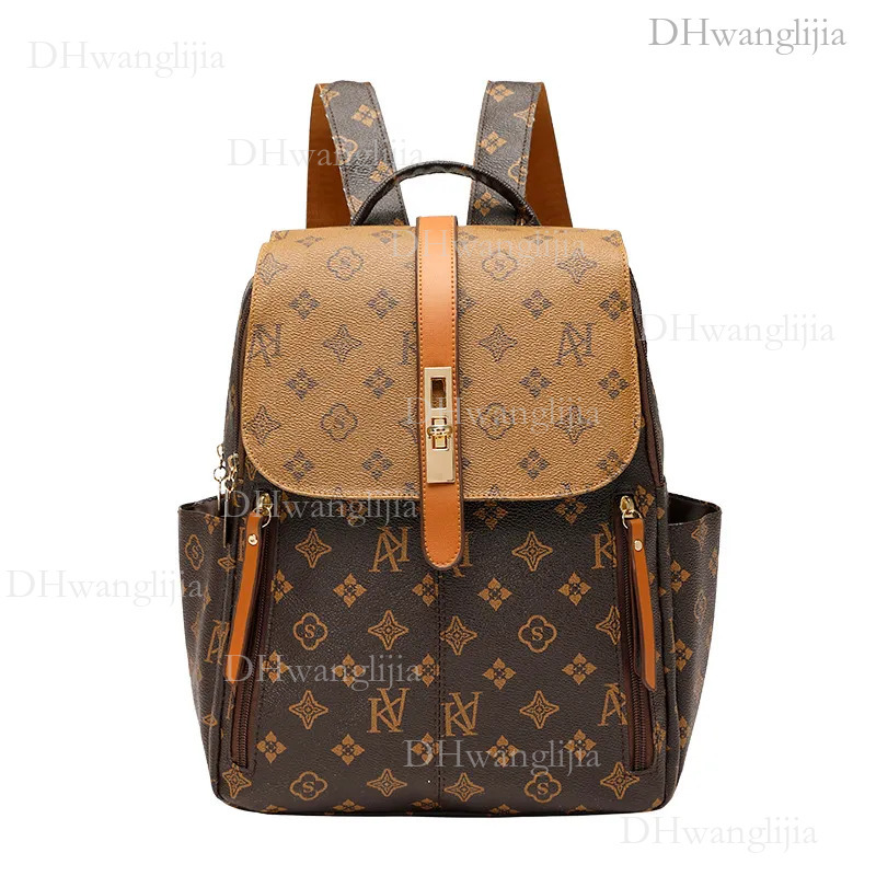 DHGM Designer female new style retro leisure presbyter large capacity backpack print fashion trend line big bag dh4300051