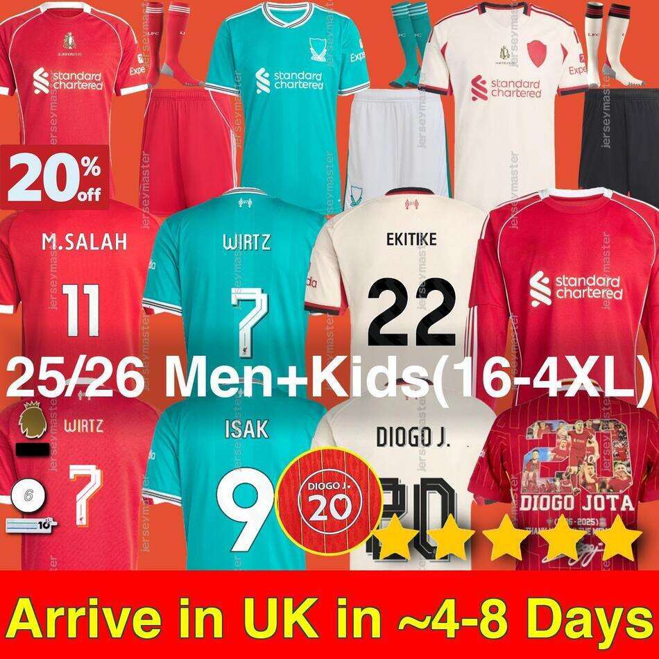 LFC 25 26 ISAK M.SALAH WIRTZ EkitikE soccer jerseys DIOGO J. frimpong Kerkez 2026 Camiseta football shirts home away third MAC ALLISTER uniforms Special salah