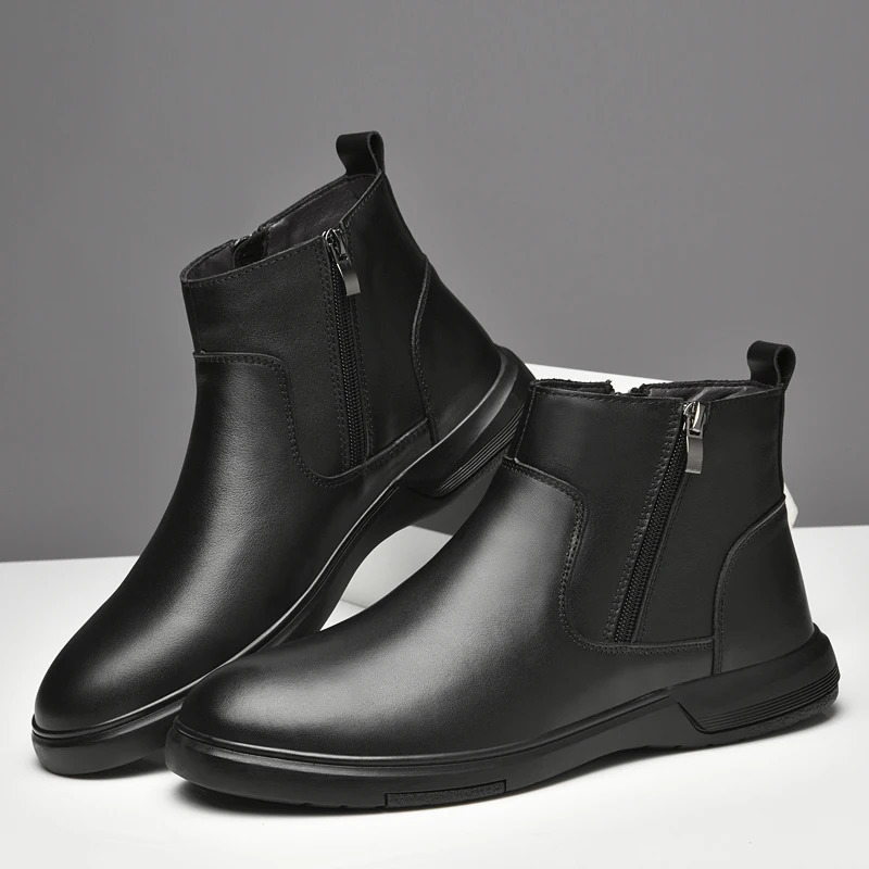 High Quality Mens Ankle Boots Classic Genuine Leather Chelsea Boots High Top Formal Business Shoes Male Casual Walking Botas 251023