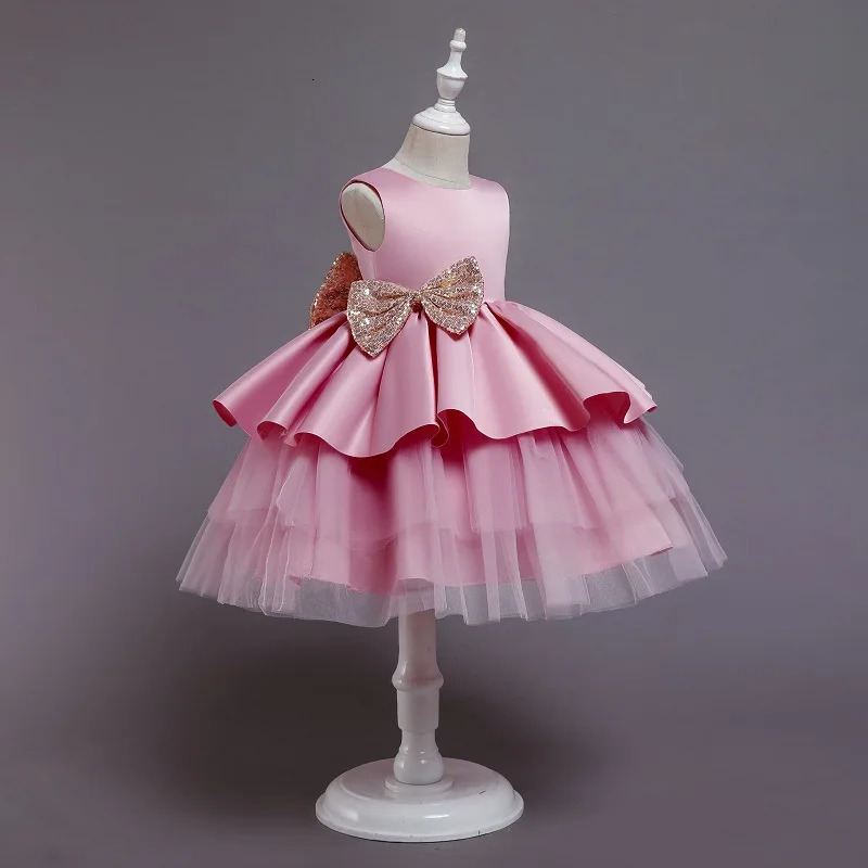 Baby Girls Elegant Princess Dress for Girls Sequins Red Vintage Children Gown Festival Party Gown Flower Girls Vestidos 251023