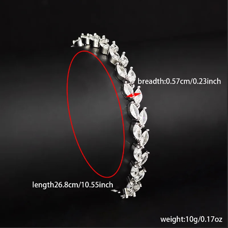 Trendy Cubic Zirconia Leaf Bridal Bracelets Bangle for Women White Color Adjustable Bracelet Wedding Jewelry S8482 251023