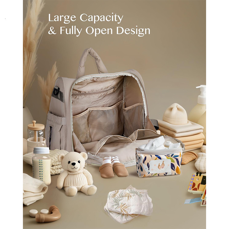 New fashionable and popular mommy bag, diaper bag, handbag, lightweight diaper backpack, insulated diaper pad, shoulder strap, designer bag