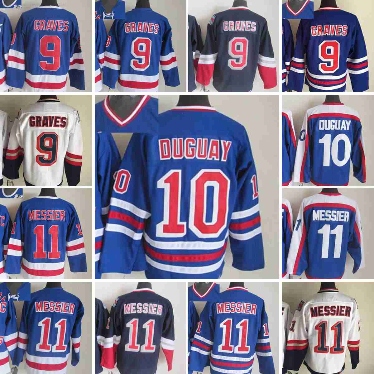 19261999 Movie Retro CCM Hockey Jersey Embroidery 9 Adam Graves 10 Ron Duguay 11 Mark Messier Vintage Jerseys