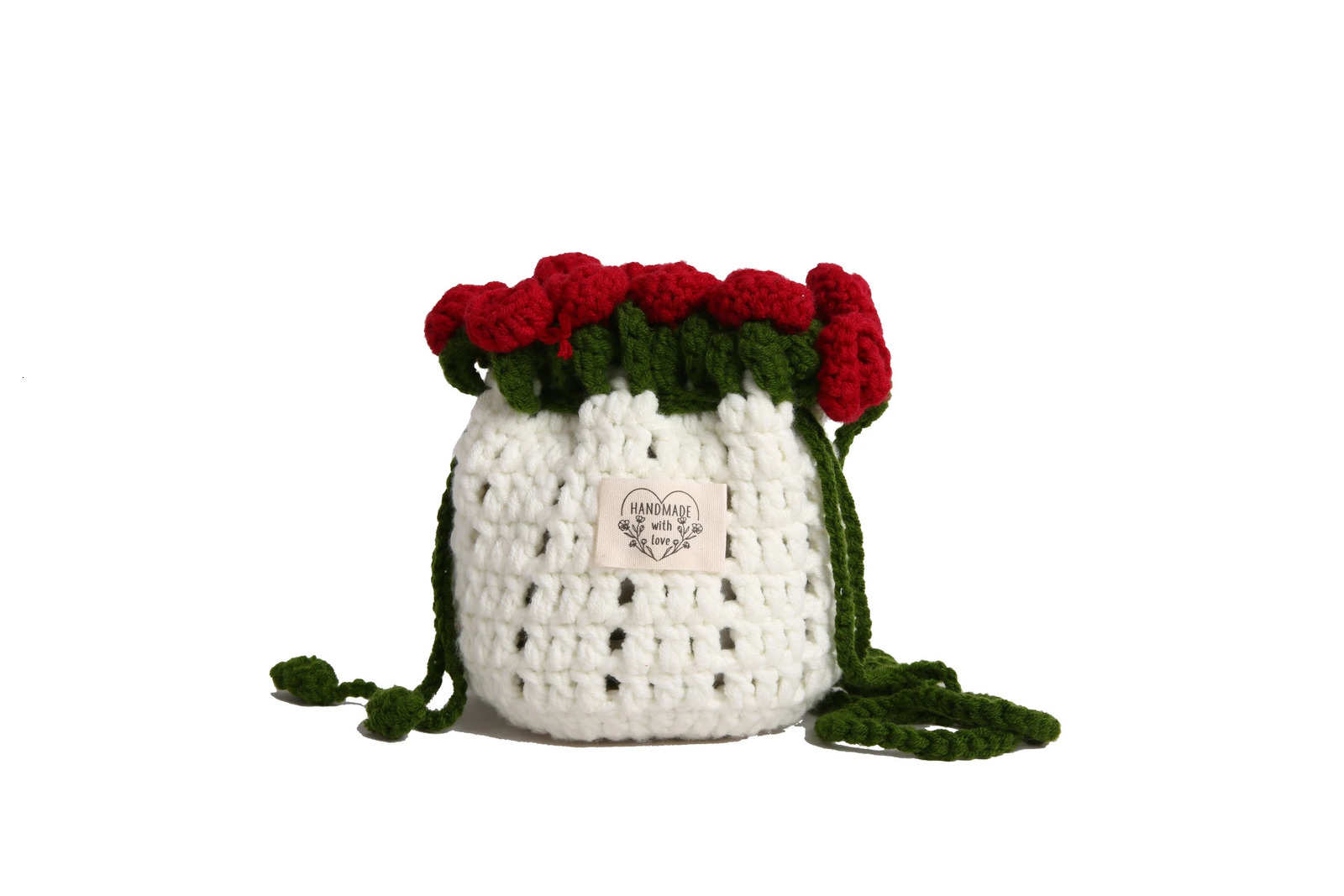 2025 Summer Collection Rose Bouquet Knitted Bag Forestinspired Bohemianchic n CrossbodyShoulder Woven for Wom 251018