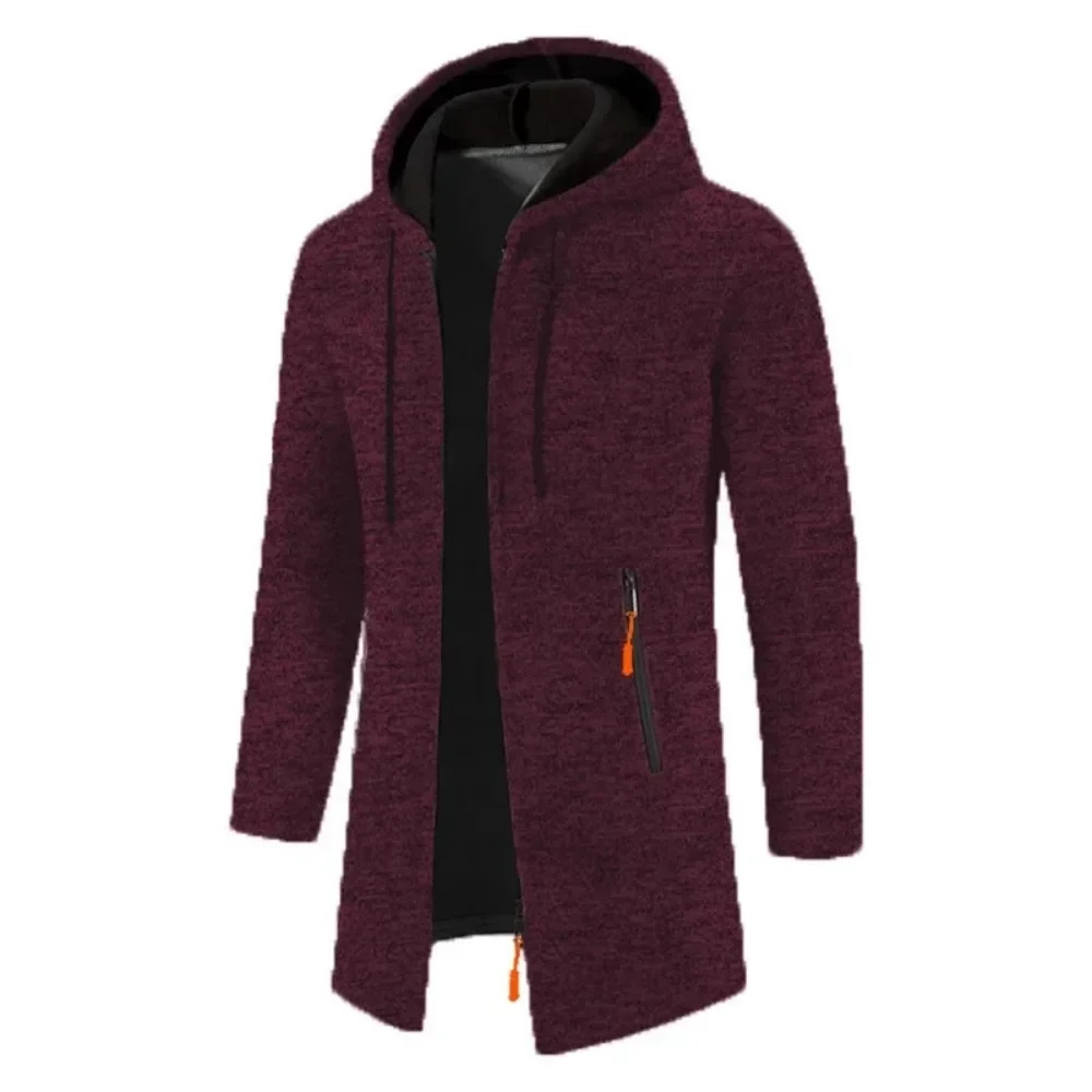Mens Long Sleeve Hooded Sweater for Men Zipper Sweatshirts Oversize Streetwear Warm Solid Color Autumn Jacket Hoodie Men 251023