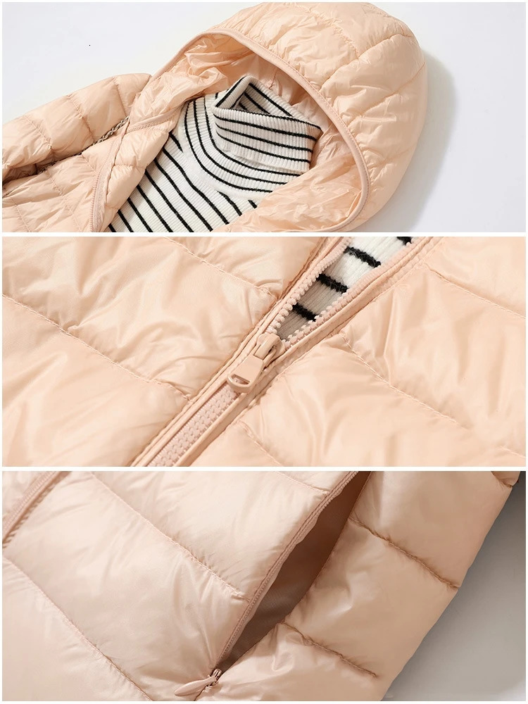 15 Colors Women Ultra Lightweight Puffer Jacket Korean Fashion Hooded Short Female WindResistant Breathable Down Coat 251020