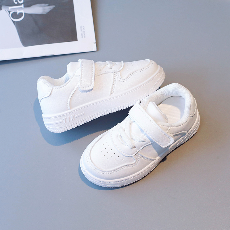 Free shipping Fashionable solid soled shoes for boy girls children's college style white shoes spring autumn ultra light children's sports s