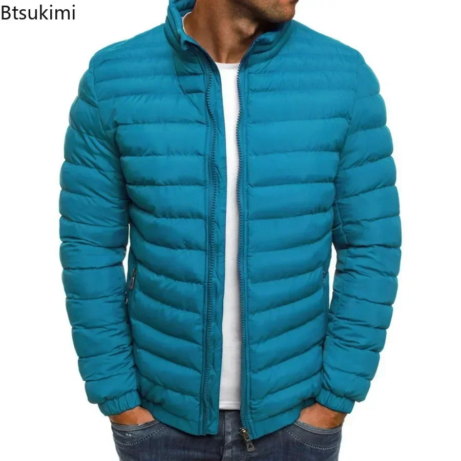 2025 Mens Casual Winter Warm Jacket Solid Color Coat Stand Collar Zipper Trendy Simple Comfortable Outdoor Jogging Sports 251018 - view 6
