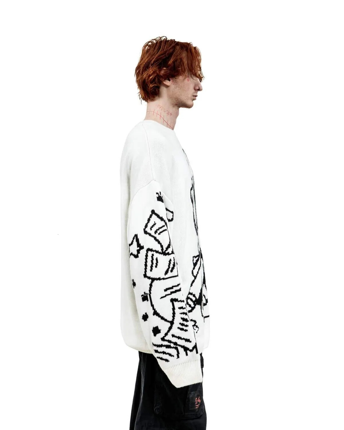 Vintage Cartoon Knitted Sweaters Men Casual Oversized Fashion Women Streetwear Tops Harajuku Pullover Y2k Aesthetic Clothes Goth 251020