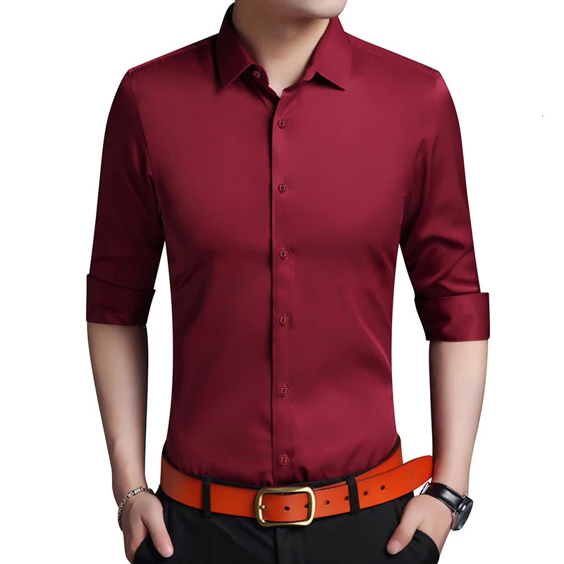 High Quality Mens Dress Shirt White Long Sleeve Business Wedding Slim Fit Cotton Office Wearing Royal Blue Shirts Men 5xls 251020