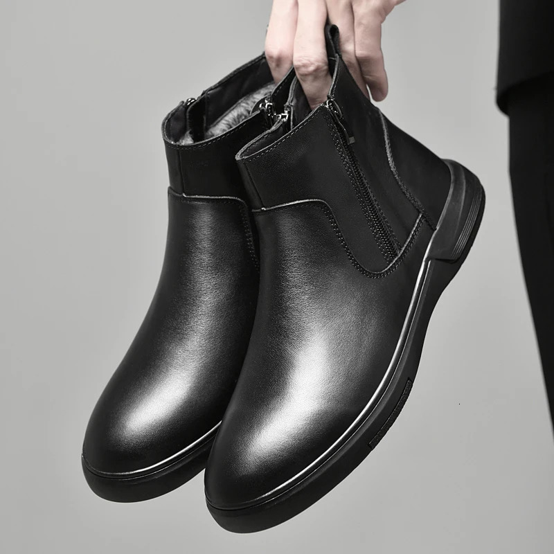 High Quality Mens Ankle Boots Classic Genuine Leather Chelsea Boots High Top Formal Business Shoes Male Casual Walking Botas 251023