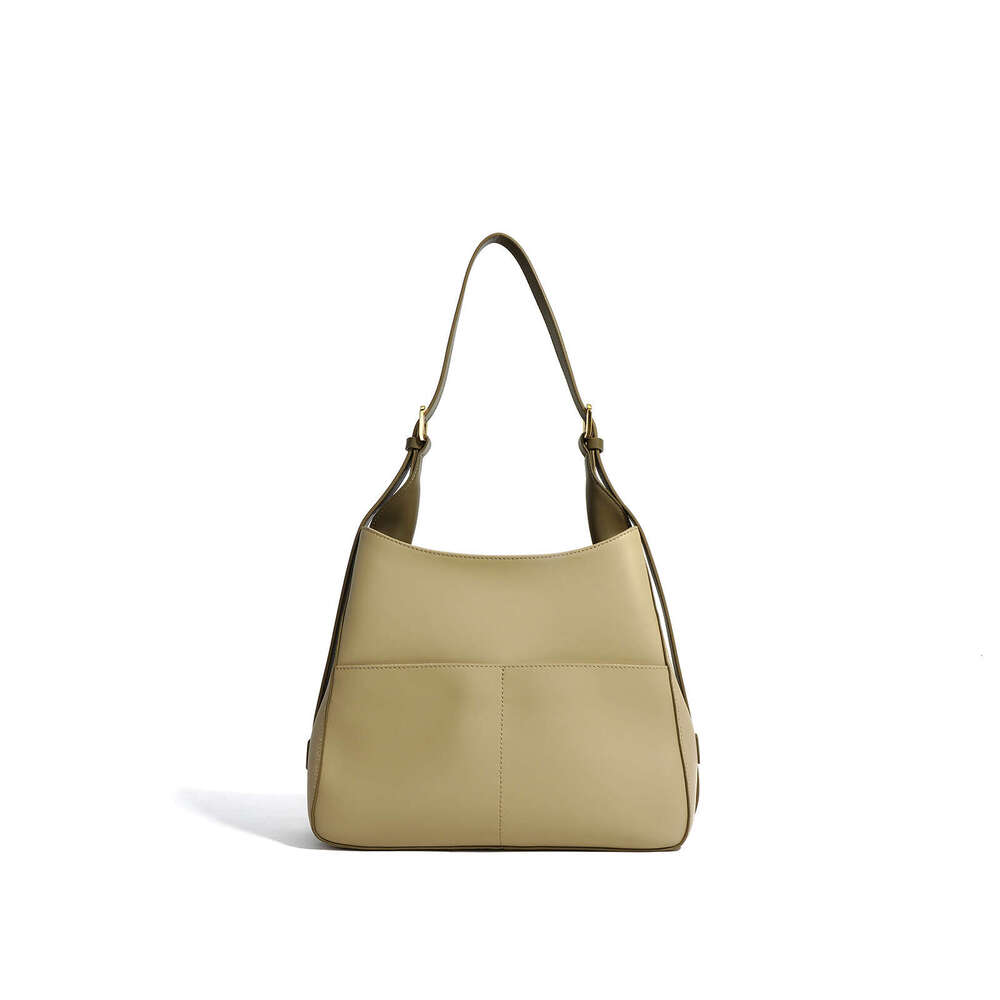 Luxury bag Summer New Large Capacity Cowhide Tote Simple Color Block Genuine Leather Shoulder Crossbody Handbag Underarm Bag