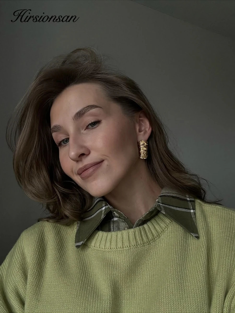 Hirsionsan Basic O Neck Basic Sleeve Sweater Women 2025 Oversized Short Knitted Pullovers Female Casual Thick Warm Soft Tops 251027